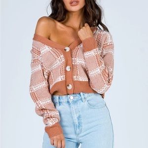 Princess Polly Zaynah Cropped Cardigan Pink S/M